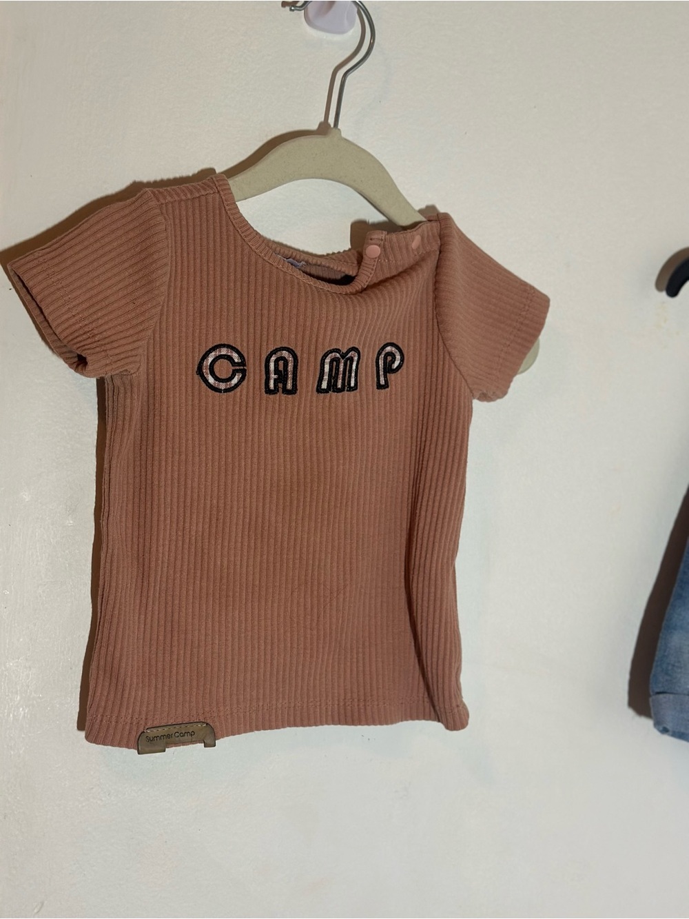 Boutique Ribbed Short Sleeve Tee - Brown with free primark shorts